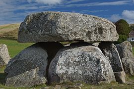 The 11-tonne capstone is part of an even larger stone that was split in two.