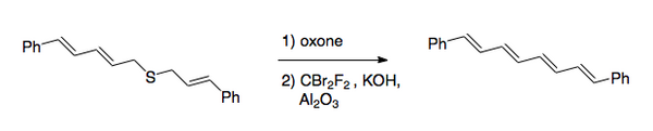 Схема 2. Использование реакции Рамберга – Бэклунда для синтеза 1,8-дифенил-1,3,5,7-октатетраена.