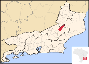 Location of São Sebastião do Alto in the state of Rio de Janeiro