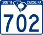 South Carolina Highway 702 marker