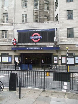 St James's Park stn entrance Petty France.JPG