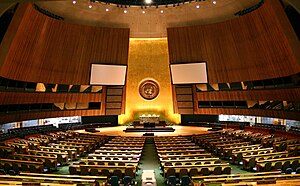 United Nations General Assembly hall in New Yo...