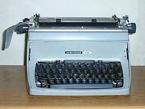 Mechanical desktop typewriters, such as this U...