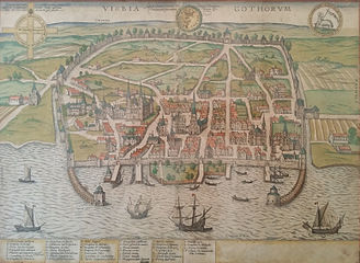 Visby as seen on an engraving from c. 1580