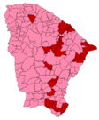 Votação para presidente por municipios no Ceará em 2002 (1º turno)