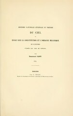 Emmanuel Kant, Théorie du ciel, trad. Wolf, 1886    