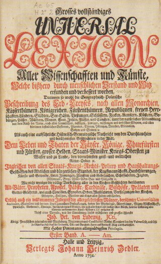 Titelseite von Zedlers Universal-Lexikon