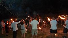 Serbian Rodnovers celebrating Kupala Night. Skup rodnovernikh Kupalo.jpg