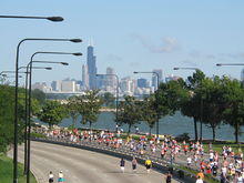 Chicago Half Marathon on Lake Shore Drive on the South Side 20070909 Chicago Half Marathon.JPG