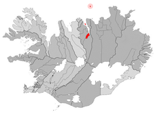 Location of Akureyri in Iceland