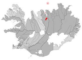 Localização de Akureyri na Islândia.