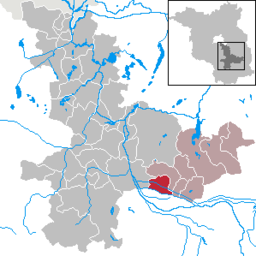 Läget för kommunen Alt Zauche-Wußwerk i Landkreis Dahme-Spreewald