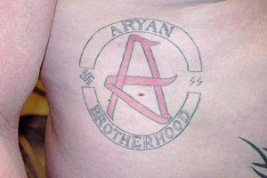 English: Aryan Brotherhood tattoo.