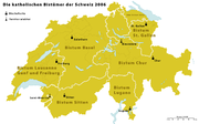 Karte der katholischen Bistümer der Schweiz 2006