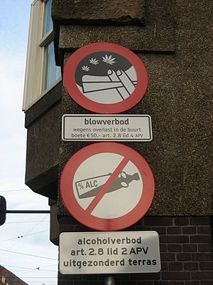 Two prohibition signs in Amsterdam (The Nether...