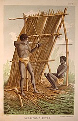 The Negritos are descendants of one of the earliest groups of modern humans to reach the Philippines Bosquejo del archipielago filipino, 1885 "Negritos o Aetas" (3817431370).jpg