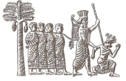 Персидский царь Камбис, берущий в плен фараона Псамметиха III. Изображение на персидской печати. VI в. до н. э.