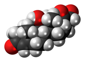 Space-filling model of the cortisol molecule, ...