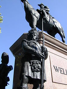 Black Watch depicted guarding Arthur Wellesley, 1st Duke of Wellington. Duke of Wellington, 42nd Royal Highland Regiment.JPG