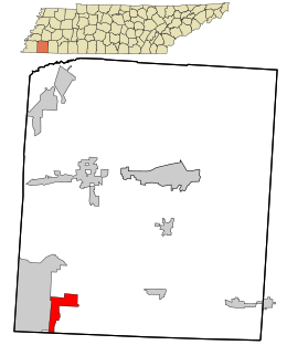 Location in Fayette County and the state of Tennessee