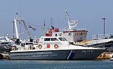 Hellenic Coast Guard: coastal patrol boat LS-172 type LCS-57 Mk.II at Bay of Zea marina coast guard station, Piraeus Hellenic Coast Guard.jpg