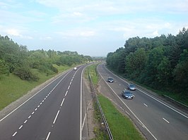 A10 nabij Hertford in zuidelijke richting
