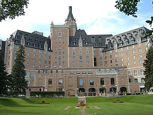 The Bessborough Gardens, the historic site of the festival's main stage. Hotel Bessborough rear 2.jpg