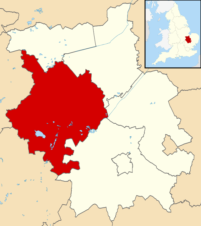 Huntingdonshire no condado de Cambridgeshire