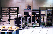 Sogitec 4X (c. 1983) at IRCAM machine room in 1989 IRCAM 4X.jpg
