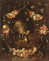 Jan van Kessel (I) & anonymer Figurenmaler: Madonna mit Kind und Hl. Ildefons im Blumenschmuck, 1646–52, Öl auf Leinwand, 138 × 110 cm, Eremitage, Sankt Petersburg
