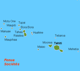 Mapa de las Islas de la Sociedad