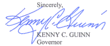 Signature de Kenny Guinn