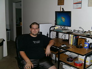 Charles Keisler at his desk