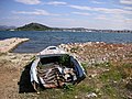 Blick auf Šibenik von der Insel Murter aus