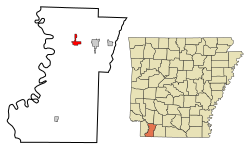 Location in Lafayette County and the state of Arkansas