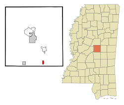 Location of Walnut Grove, Mississippi