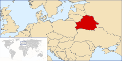 Localización de Bielorrusia