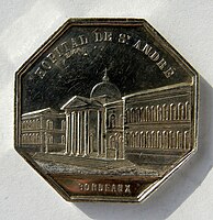 Médaille en argent. Hôpital Saint André, Bordeaux, Chef de service médical. (verso). Graveur : Jean Baptiste Joseph Constant