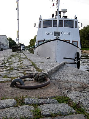 M/S Kung Carl Gustaf vid kaj i Uppsala.