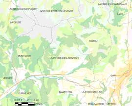 Mapa obce La Roche-des-Arnauds