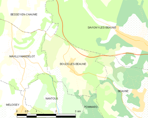 Poziția localității Bouze-lès-Beaune