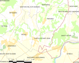 Mapa obce Châtillon-Saint-Jean