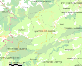 Mapa obce Saint-Pons-de-Thomières