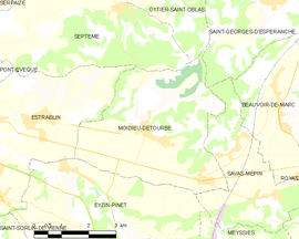 Mapa obce Moidieu-Détourbe