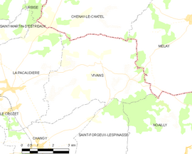 Mapa obce Vivans