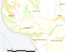 Mapa obce Champeaux