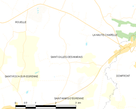 Mapa obce Saint-Gilles-des-Marais