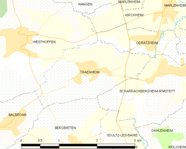 Mapa obce Traenheim