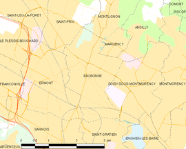 Mapa obce Eaubonne