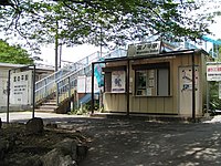 かつて設置されていたプレハブの仮設駅舎